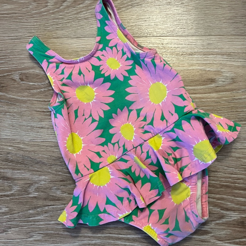 Baby Boden flower one piece swimming suit